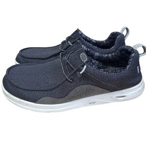 HEY DUDE Wally HEY20 Mesh Black Monument Gray Mens Size 12 Casual Water Shoes